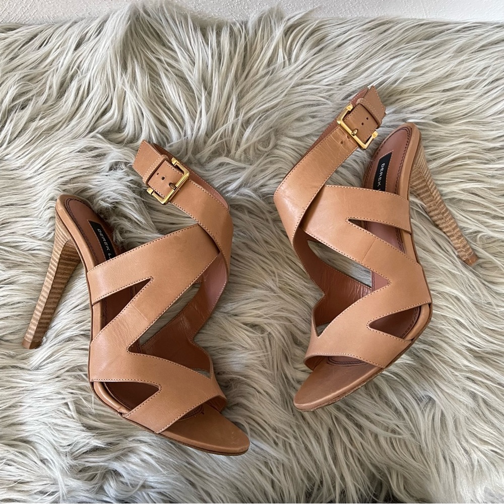 Derek Lam “Freda” Strappy Leather Sandal with Stacked Stiletto Heel